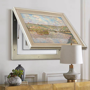 A现代法式复古电表箱装饰画美式客厅餐厅遮挡轻奢配电箱风景挂画