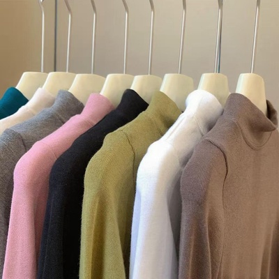 儿童纯棉半高领打底衫秋冬2025新款内搭高弹长袖男童女童宝宝T恤