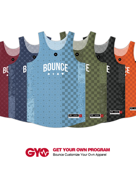 BOUNCE官方GYO定制腰果花球衣篮球服套装团队服装男女可印字号diy