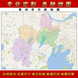 2026新款常州市地图贴图办公室挂图高清防水墙壁贴超大装饰画定制