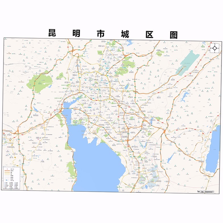 2021新款昆明市地图贴图 办公室挂图 高清防水墙壁装饰画定制地图