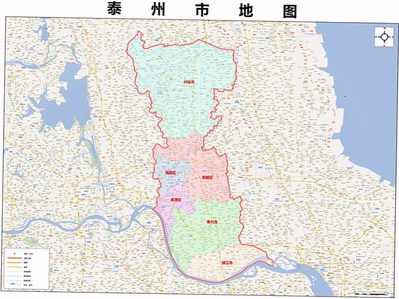2022新款泰州市地图贴图 办公室挂图 高清防水墙壁装饰画定制地图