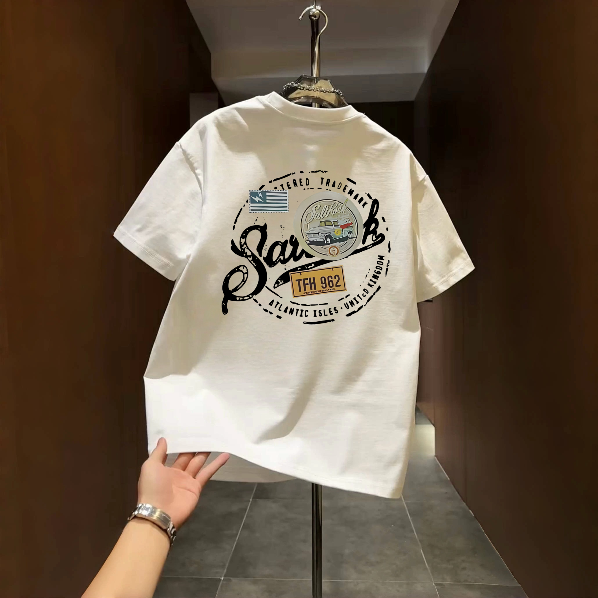 thumbnail for Trendy brand cotton print short-sleeved T-shirt men's 2026 new summer loose and versatile couple shirt top for men