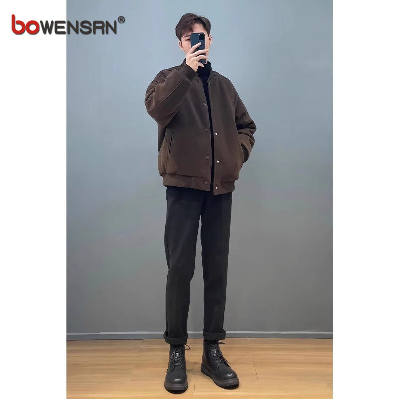 高端灯芯绒外套男士春秋季2025新款高级感棒球服加厚夹克男款秋冬