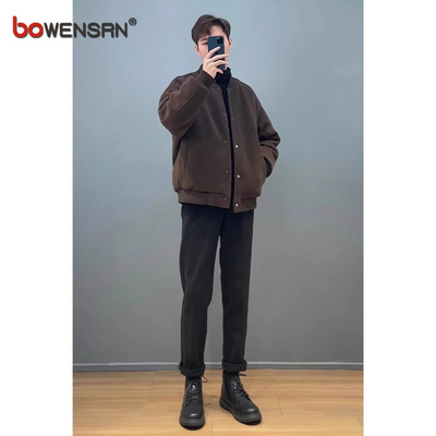 高端灯芯绒外套男士春秋季2025新款高级感棒球服加厚夹克男款秋冬