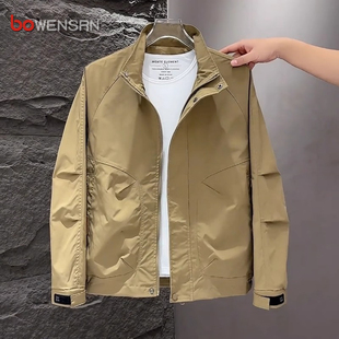 潮牌痞帅立领冲锋衣男士外套2025新款春秋冬季高级感百搭夹克男款