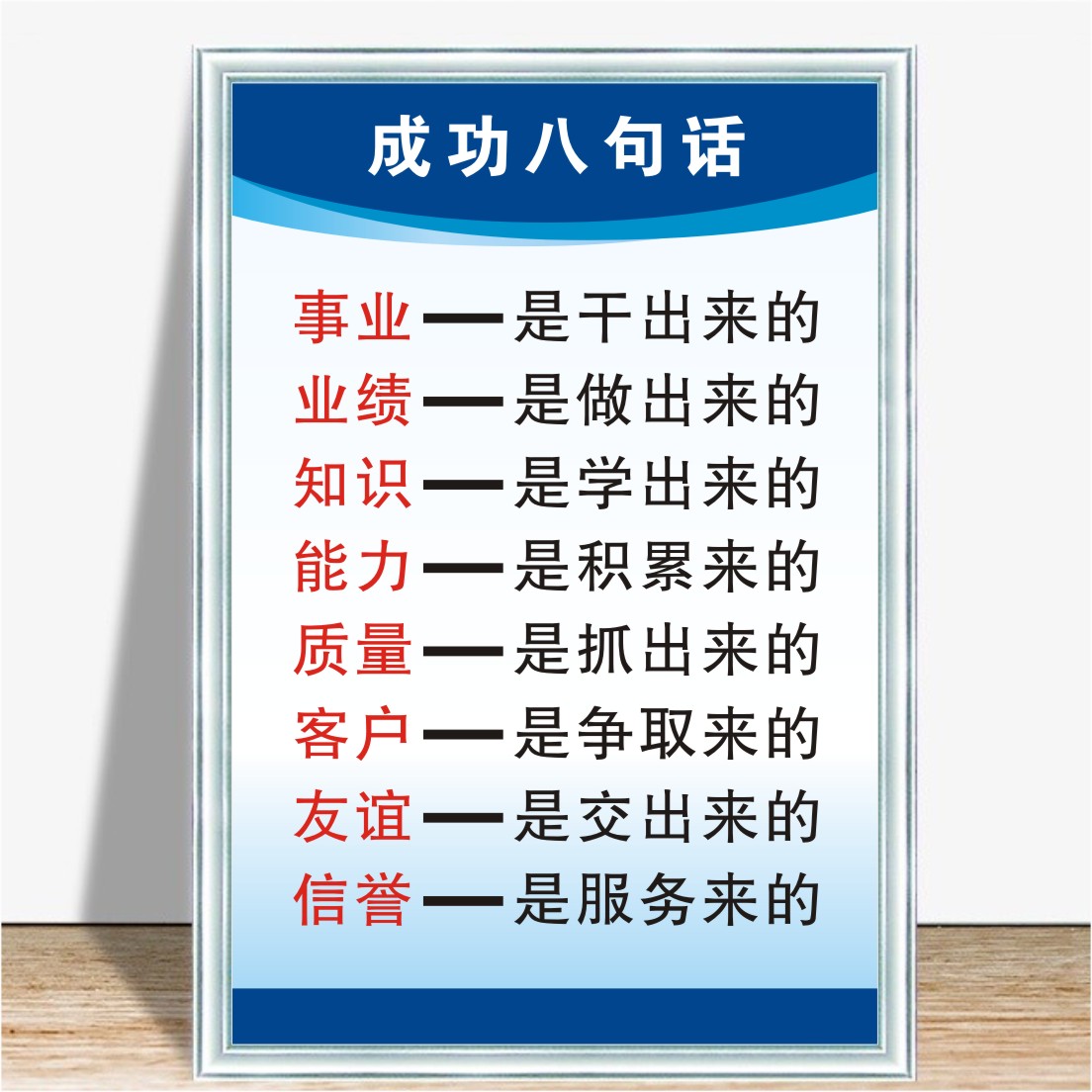 成功八句话励志墙贴画公司企业文化标语办公室励志激励标牌挂图图片