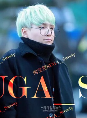 闵玧其SUGA防弹少年团BTS同款复古细框金属眼镜