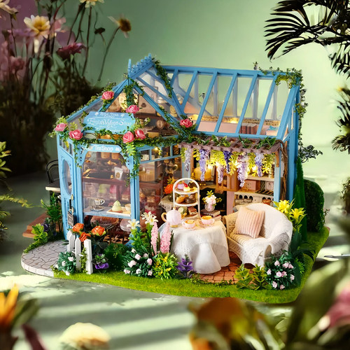 手工制作蔷薇庭院迷你diy小屋