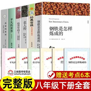 原著完整版 平凡 名人传 苏菲 世界 傅雷家书 给青年 八年级下册阅读名著课外书全套 钢铁是怎样炼成 初中正版 十二封信