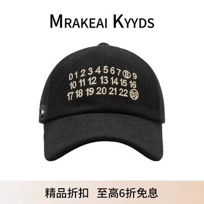 Mrakeai Kyyds MK字母棒球帽男女同款秋冬街头重工鸭舌帽子时尚潮