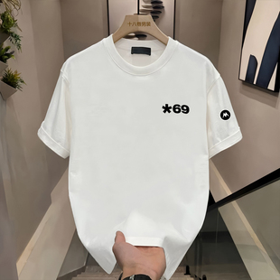 Mrakeai Kyyds MK修身型T恤韩版短袖男女通用圆领通勤风印花日常