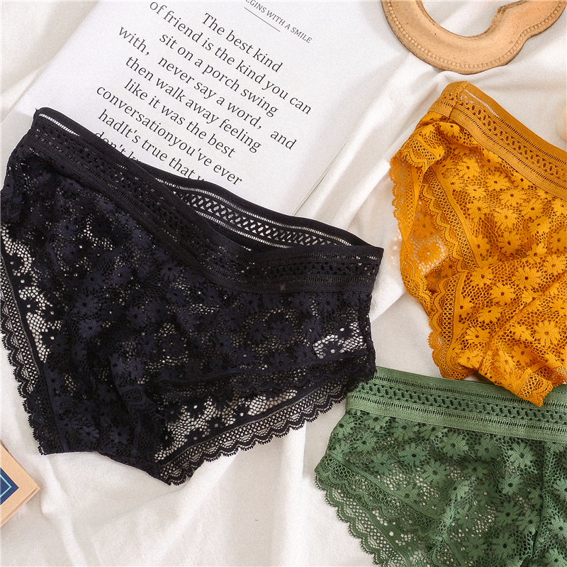 MIKO2件装性感蕾丝内裤轻薄弹力
