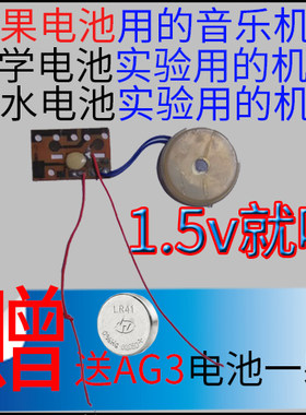 水果电池原电池盐水电池灯水果发电1.5V音乐机芯手工作业手工制作