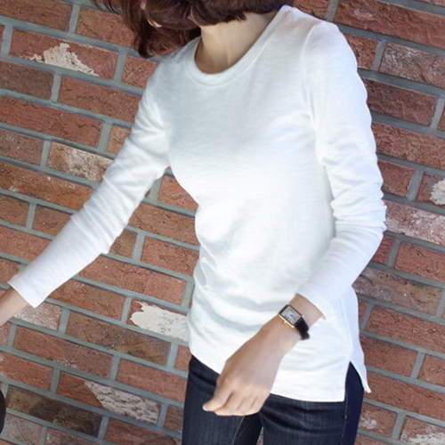磨毛加厚纯棉打底衫女
