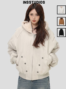 INSstudios国潮美式「座山雕加厚外套」cleanfit帆布水洗棉服夹克
