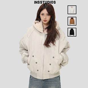 INSstudios国潮美式「座山雕加厚外套」cleanfit帆布水洗棉服夹克