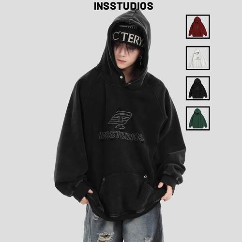 INSstudios破碎针绣破洞卫衣