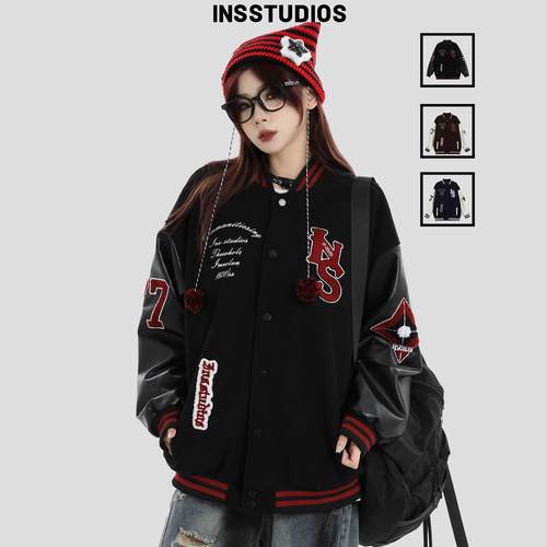 INSstudios复古撞色棒球服外套