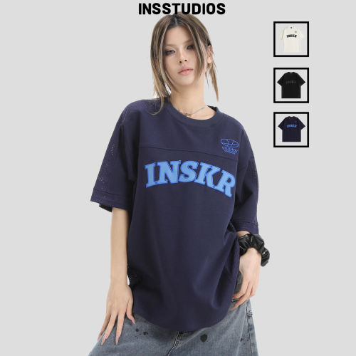 INSstudios贴布绣拼接网眼球衣