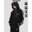 卫衣」宽松运动卫裤 「刺绣条纹开衫 外套 国潮情侣美式 INSstudios