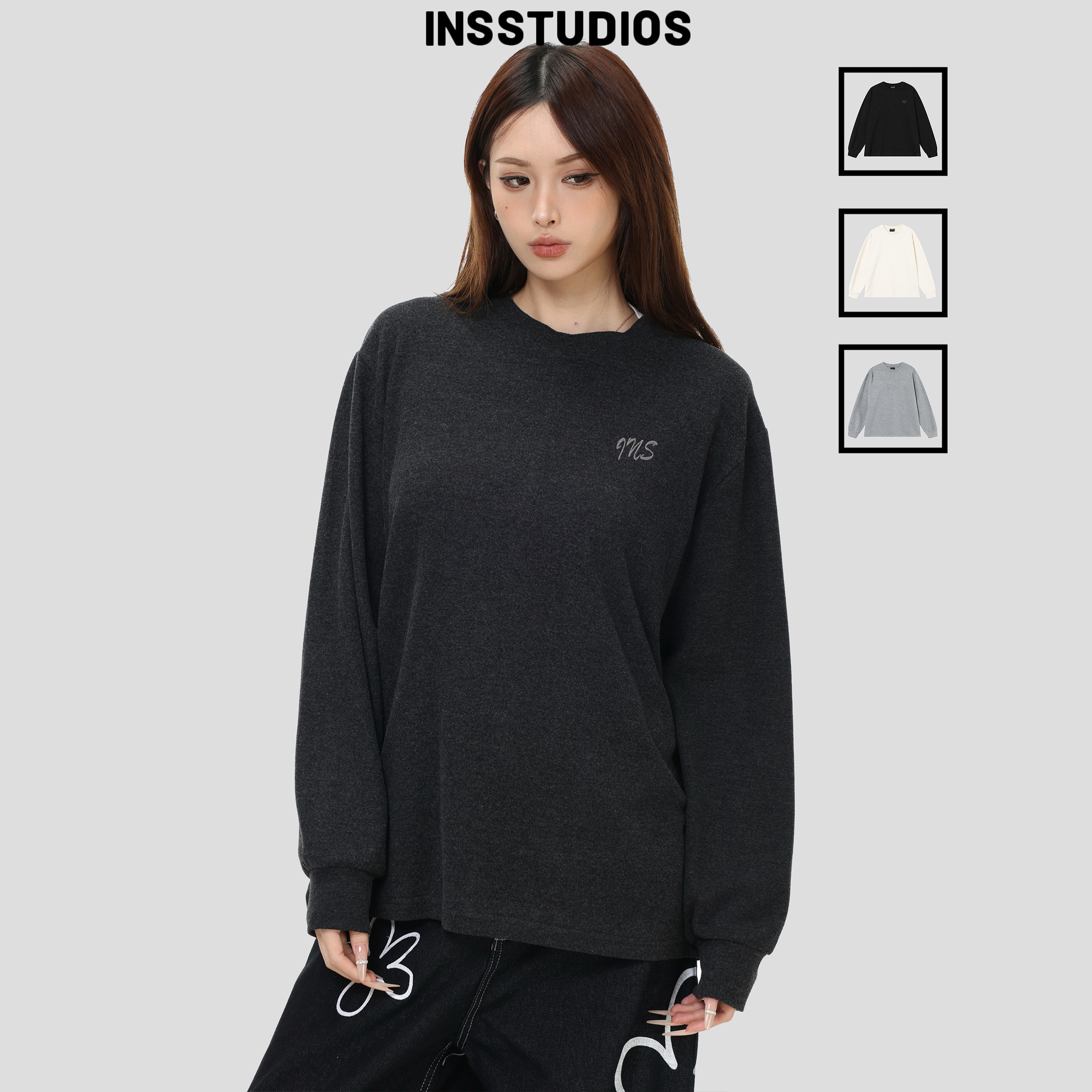 INSstudios小LOGO膨体绒打底衫