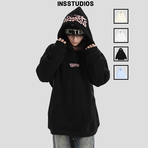 INSstudios手写刺绣连帽卫衣