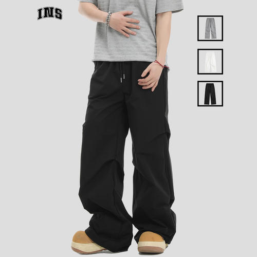 INSstudios复古褶皱感休闲裤