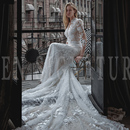 鱼尾礼服法式 新娘结婚婚纱蕾丝修身 2025新款 拖尾女主 玫瑰夫人