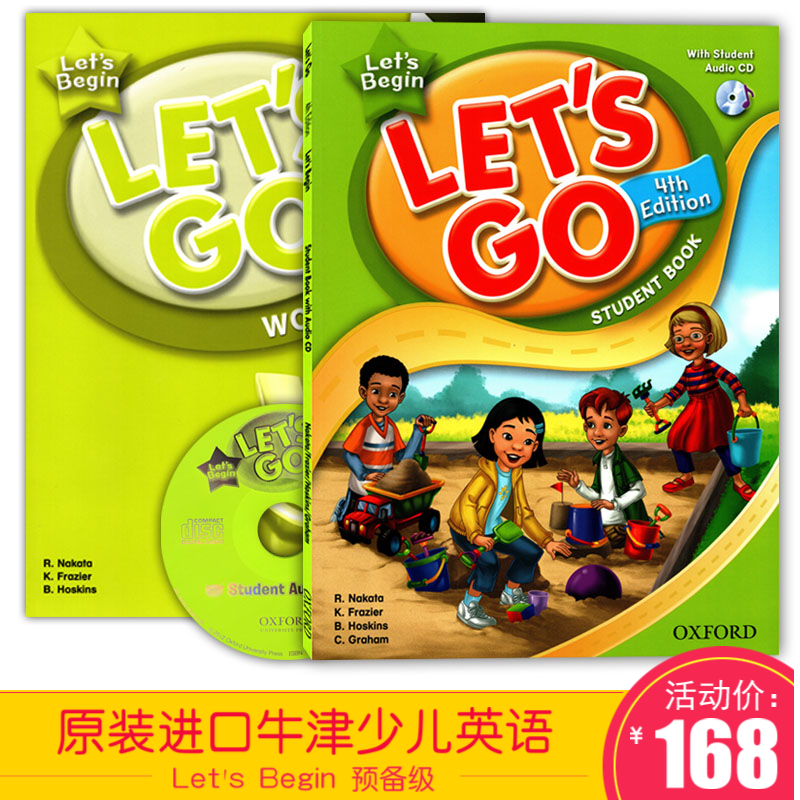 第4版原版进口牛津少儿英语 Let`s Go Begin学生用书练习册CD光盘牛津英语第四版入门级少儿英语培训教材小学英语培训
