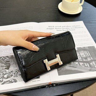 2025新款复古钱包女长款大容量多卡位简约小众轻奢高级感妈妈皮夹