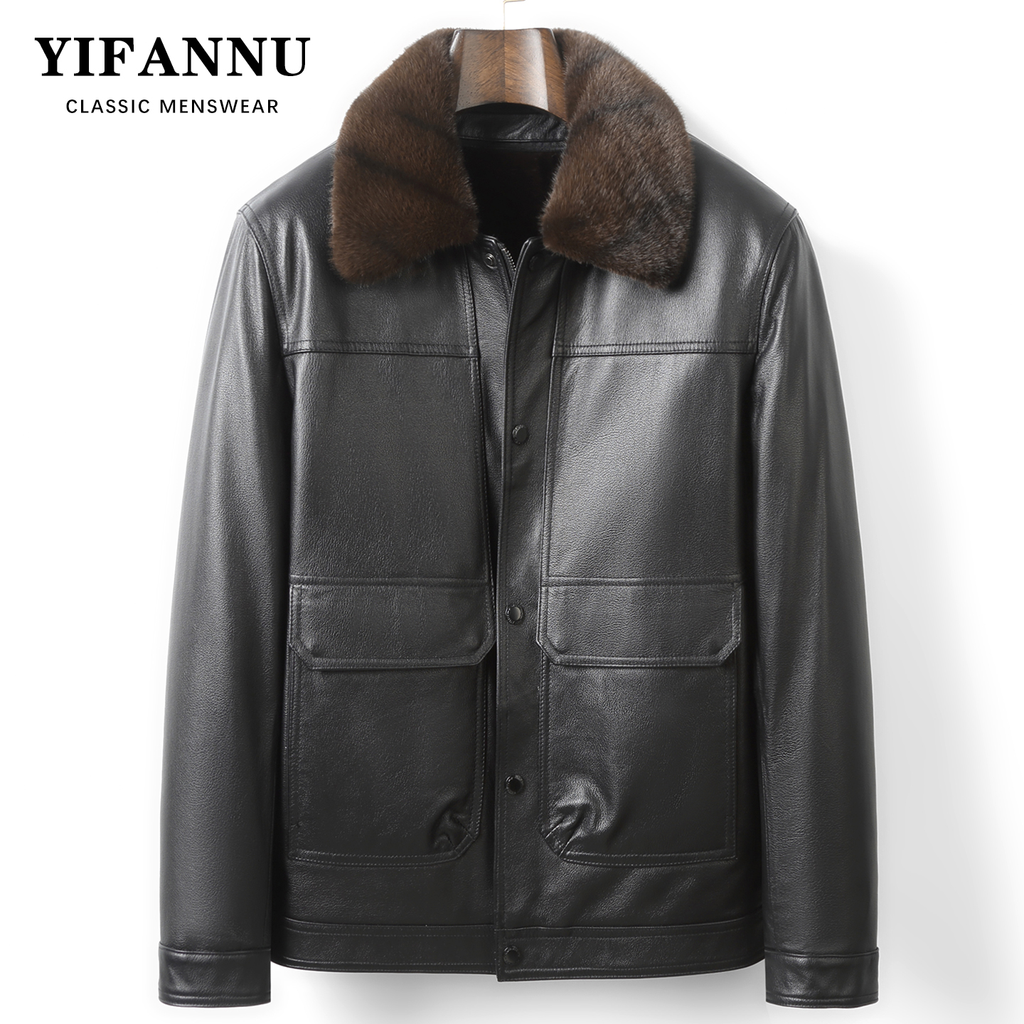 头层牛皮男士真皮皮衣加绒加厚