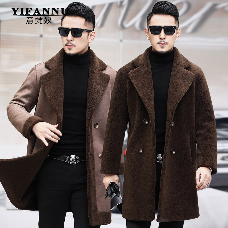 两面穿羊剪绒大衣皮毛一体男海宁皮草中长款西装领羊羔毛外套冬季在类目 男装, 皮衣中 - 来自Buy2taobao.com提供专业的淘宝代购服务