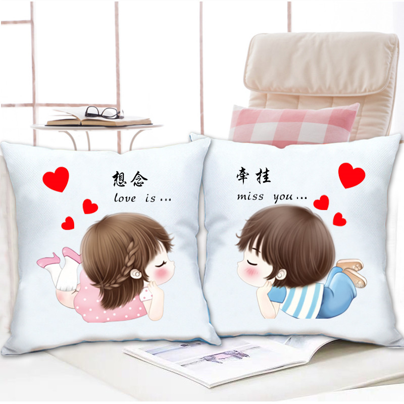 2024新款十字绣抱枕线绣抱枕套小件情侣卡通动漫客厅车抱枕自己绣