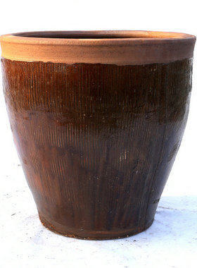 150斤古法柴烧水缸 粗陶荷花缸鱼缸 腌菜发酵陶缸红釉老式土陶缸