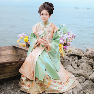 洛竹原创元 春晚明风超贵气女童汉服儿童汉服明制贵女汉服春夏新品