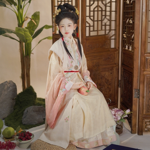 洛竹黛玉原创新款中高端晚明风明制比甲套装儿童汉服国风女童汉服