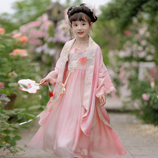 洛竹原创中高端国风2025古风女童汉服夏古装宋褙子宋制儿童汉服