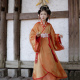 洛竹儿童复原战国袍2026春秋新款 中国风交叉领直裾袍交领女童汉服