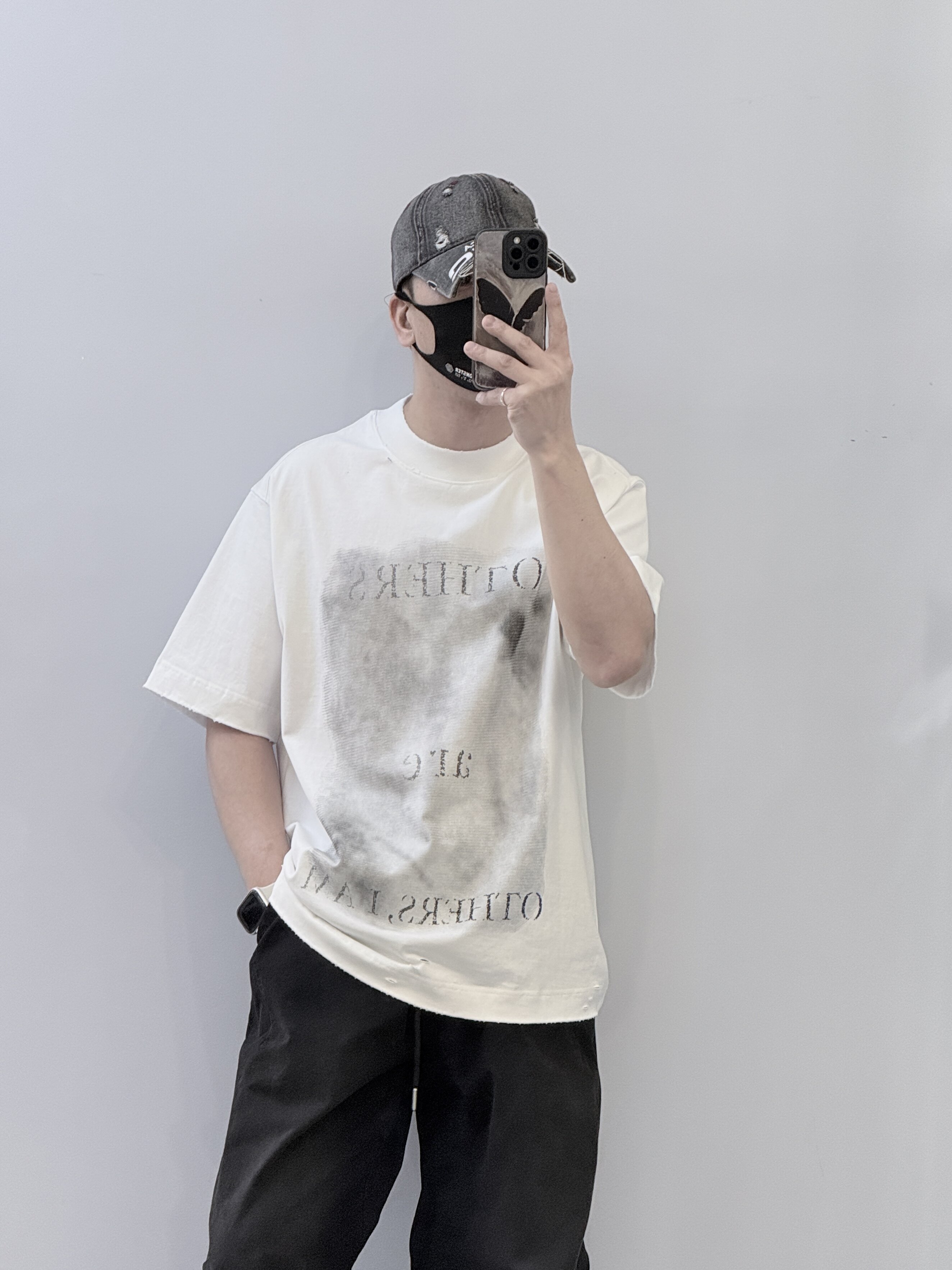 潮牌美式高街水洗印花短袖男夏季宽松休闲百搭圆领廓形T恤上衣