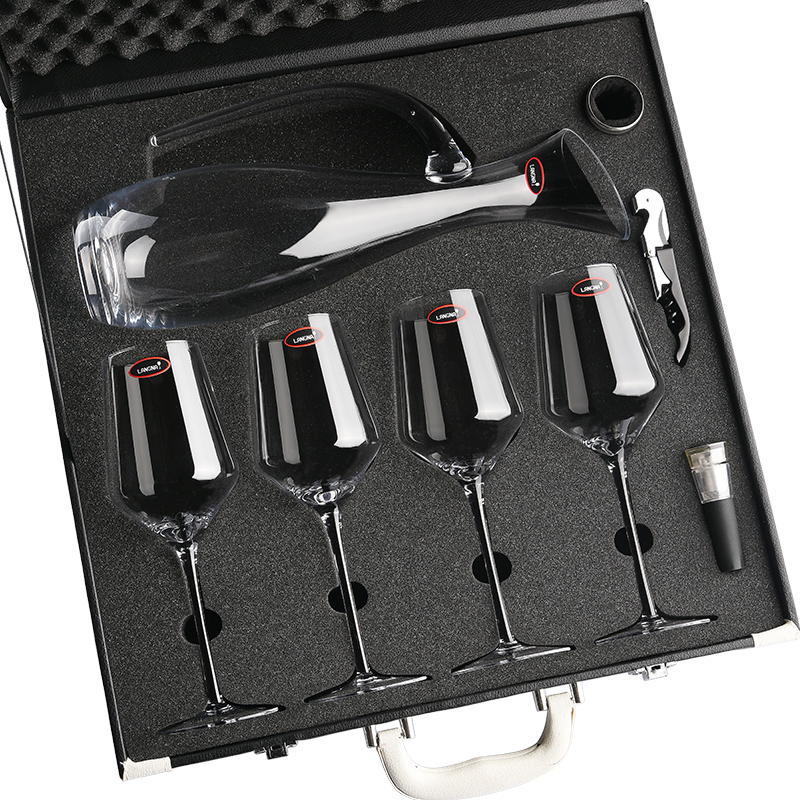 greenlem水晶玻璃高脚手提皮箱