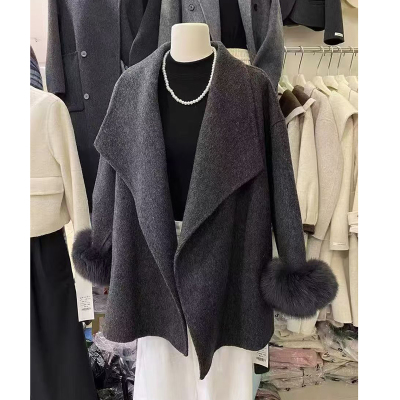 新款气质羊毛外套简约高级女装商场同款大衣秋冬厚款保暖显瘦大码