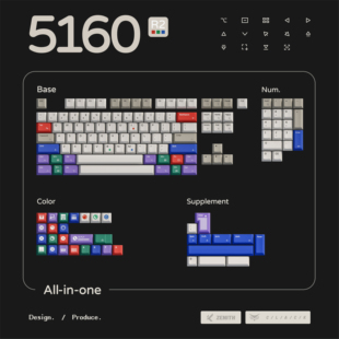 IBM5160主题键帽-R2 五面热升华 复古原创 机械/磁轴键盘