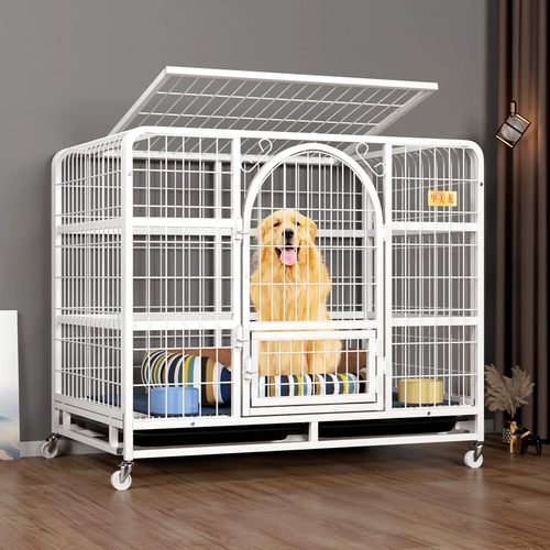 Клетка собаки Большая собака с туалетом отделена от собачьей собаки Golden Ratabra Multi -Border Loom -corchi Room Pet Fence