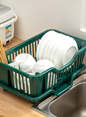 沥水架碗架滤水篮厨房餐具收纳架加厚碗盘筷子置物架多功能沥水篮