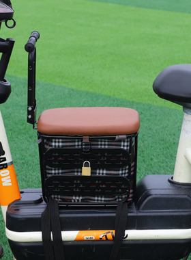 电动车儿童座椅电摩前置宝宝板凳带车筐储物脚踏凳子可放物品