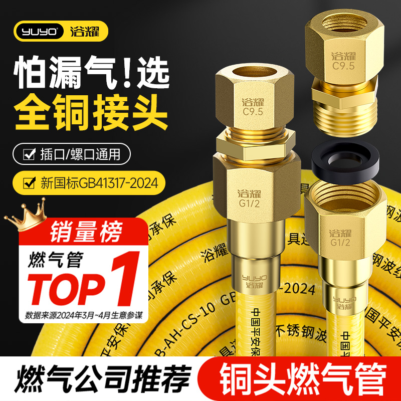 不锈钢波纹燃气管热水器连接管煤气天然气专用管子新国标防爆软管