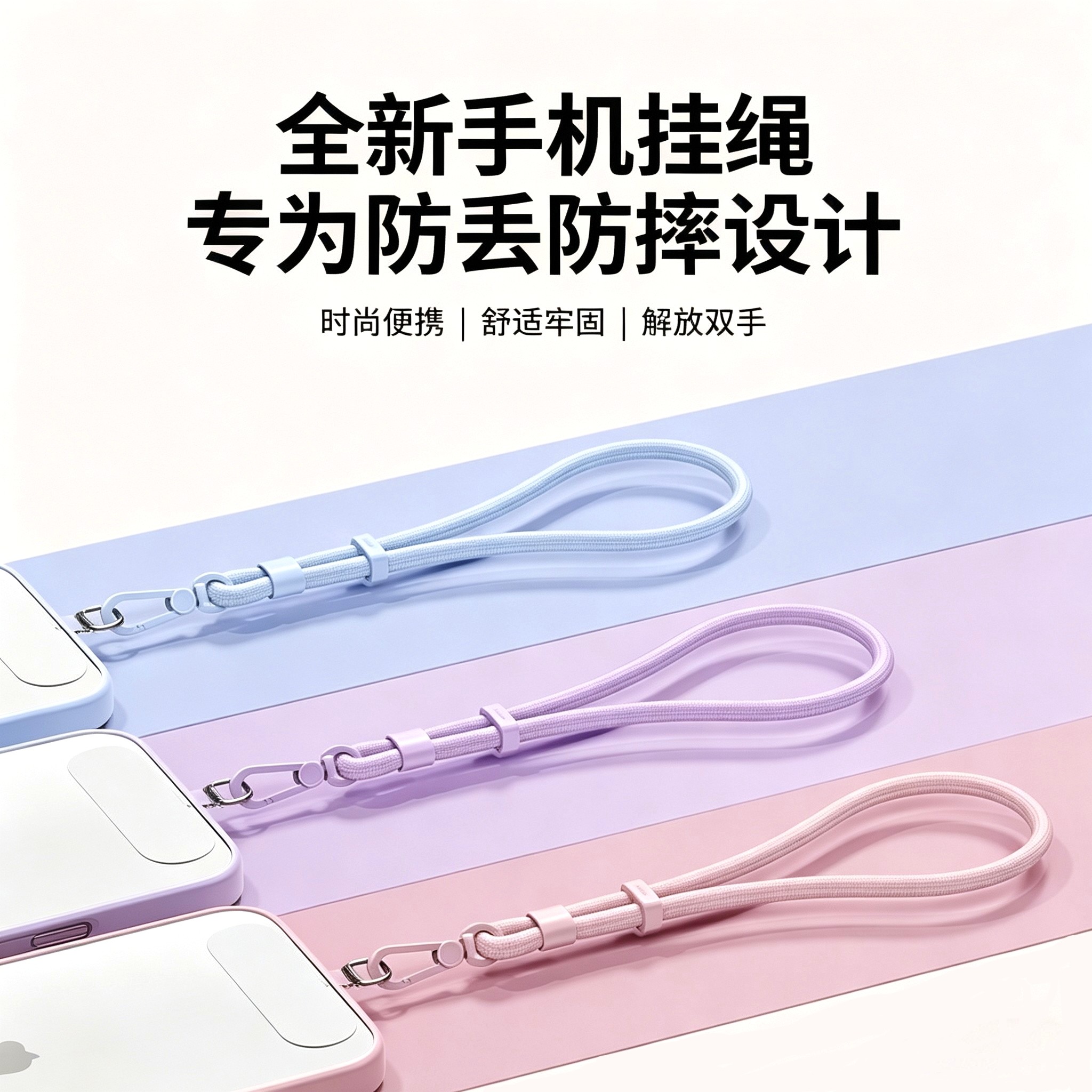 手机挂绳短款可调节手工编织线材手提手腕绳子防摔防丢多巴胺高端软绳带垫片女款挂链挂件短绳苹果手机手绳