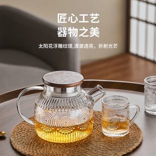 新款冷水壶凉水杯家用客厅耐热玻璃水壶高级感轻奢茶杯泡茶壶套装