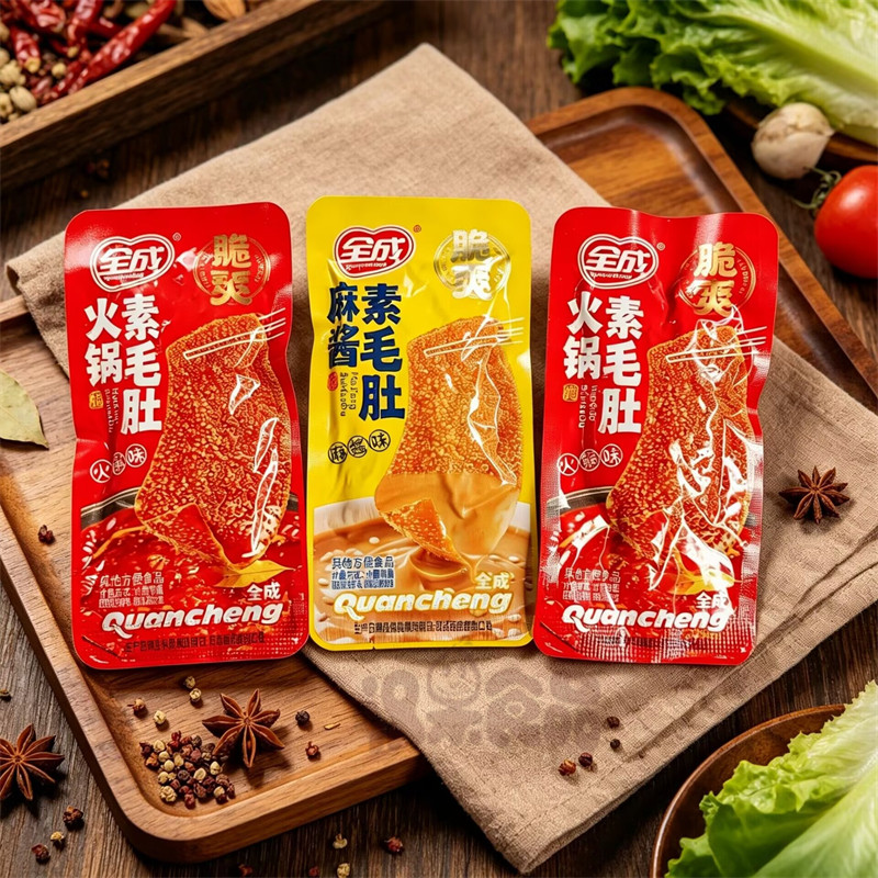 全成素毛肚麻酱火锅味爆汁脆爽香麻辣魔芋宿舍解馋网红休闲零食品